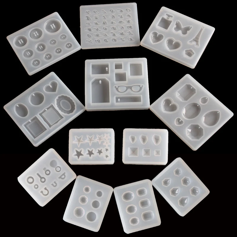 

1PC Pendant Craft DIY Transparent UV Resin Liquid Silicone Combination Molds for DIY Making Finding Accessories