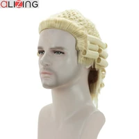 alizing barrister wig handmade lawyer wig with blonde color synthetic fiber male costume hair