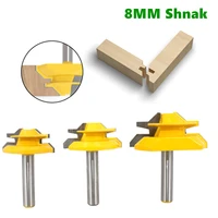 1pc 8mm end mill shank 45 degree lock miter router bit tenon milling cutter woodworking tool for wood tools