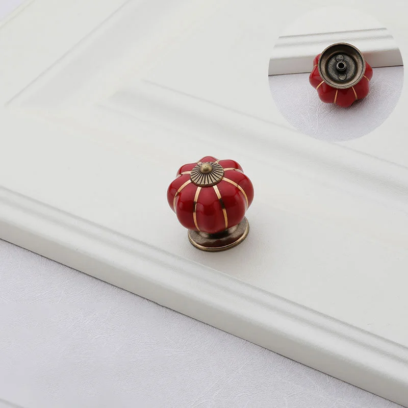 10 шт. старинная Мебельная ручка дверные ручки тыквенные керамические для шкафов