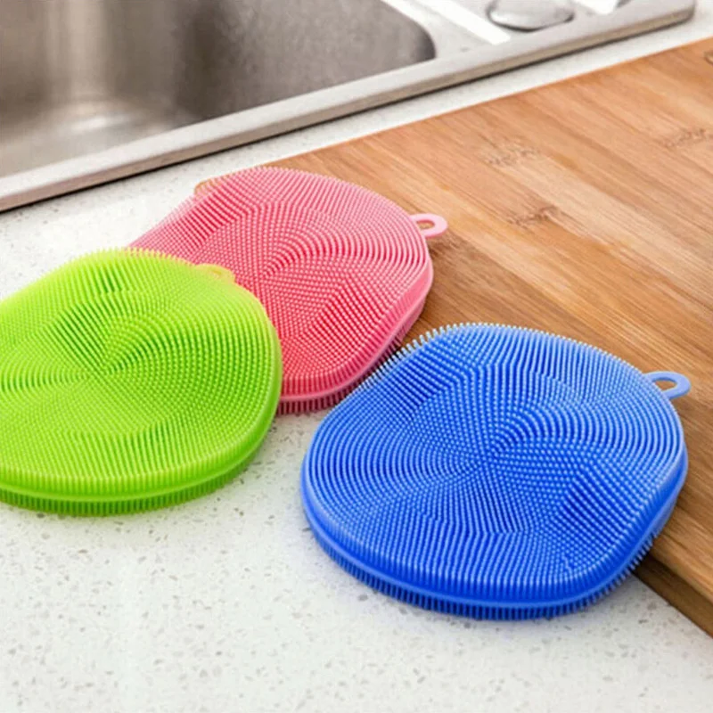 

1pc Silicone Dish Washing Sponge Scrubber Kitchen Cleaning Tool Soft Cleaning Brush Kitchen Dishwashing Tools Wholesale shop