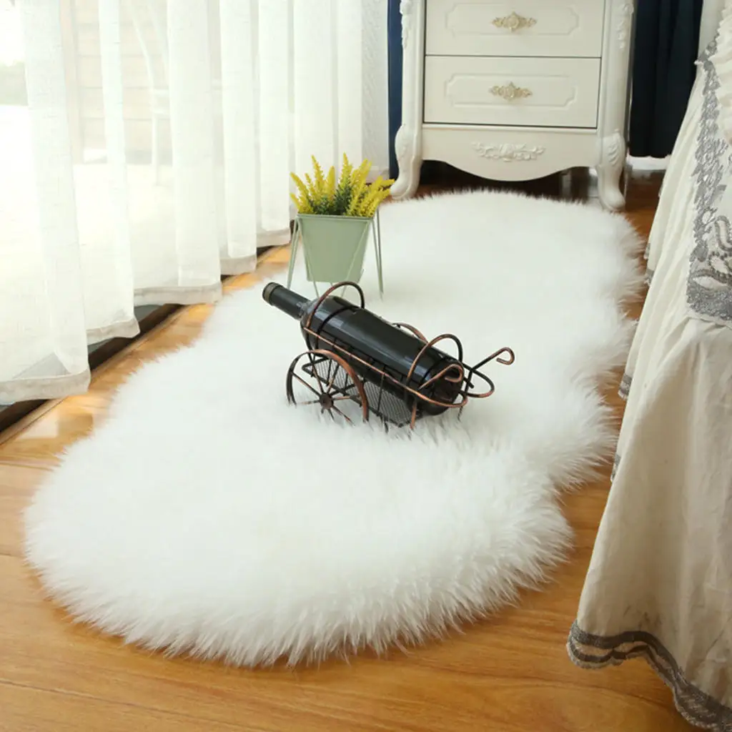 

2 Pieces Area Rug Delicate Shaggy Fuzzy Carpet for Living Room