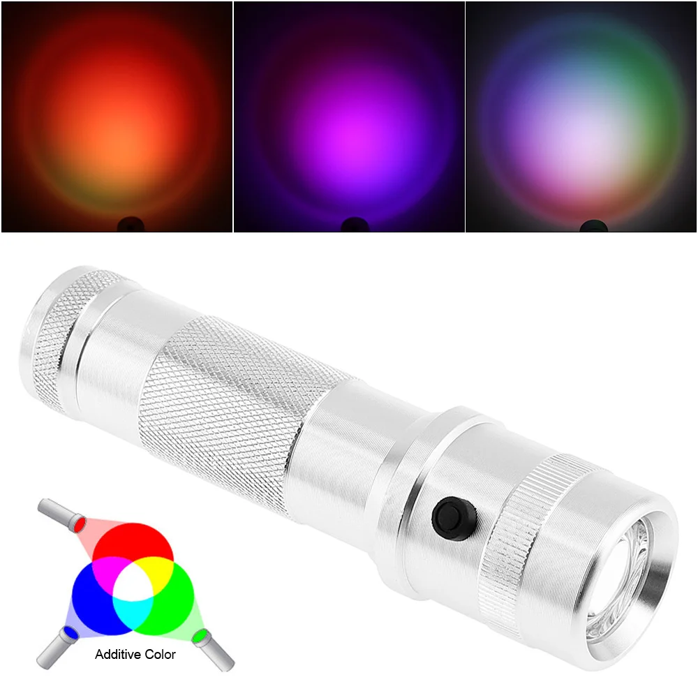 Цвет блеск Цвет светильник меняющийся светодиодный сигнальный фонарик RGB 3 Вт алюминиевый сплав RGB Эдисон светодиодный мульти Цвет светодиодный Радуга Туту 10 цветов фонарь