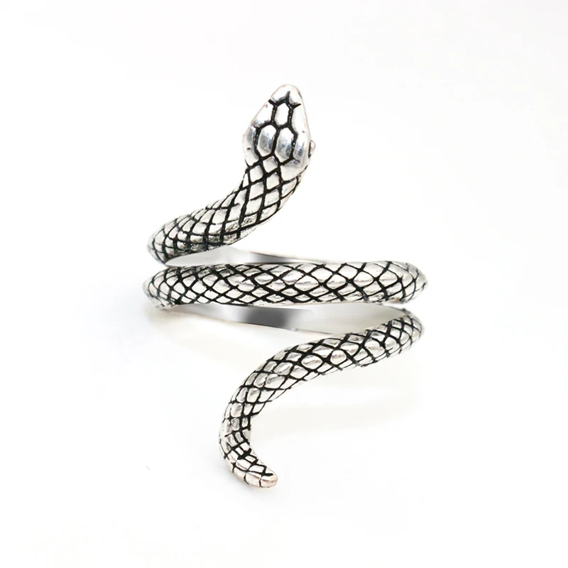 

Vintage European New Punk Rings Exaggerated Spirit Snake Ring Personality Stereoscopic Opening Adjustable Party Jewelry