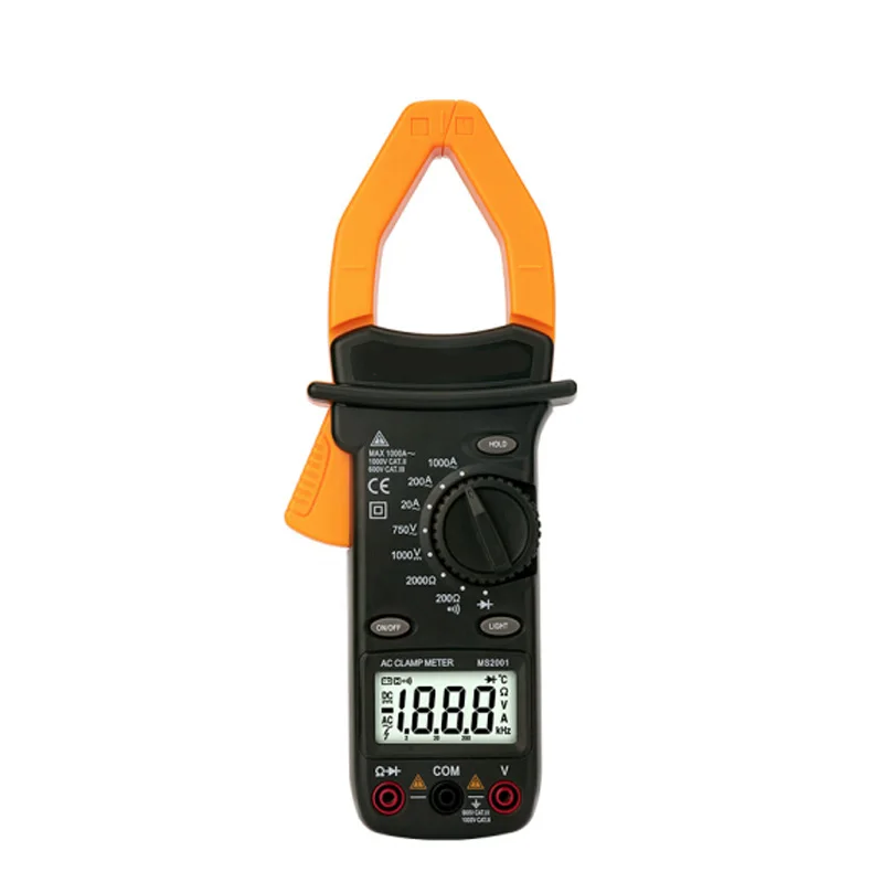 Профессиональный цифровой зажим переменного тока MS2001 тестер сопротивления