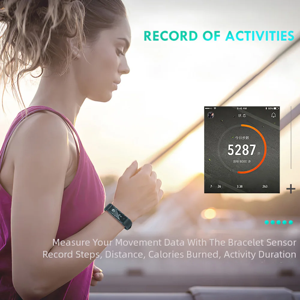 Bluetooth для мужчин смарт браслет женщин интеллигентая (ый) часы количество шагов