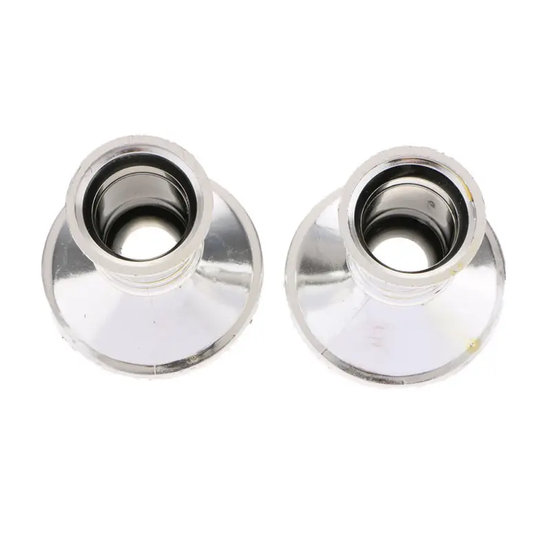 

2pcs Taper Candle Pillar Holder Base Traditional Standard Candlestick Silver