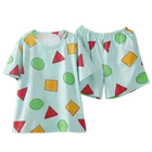Пижама Sin Chan женская пижама Летняя Повседневная свободная белье с карманом костюмы с шортами парные японская Домашняя одежда 2 предмета