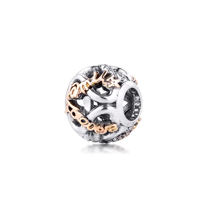 Подходит для Pandora Bacelets ажурные Бесконечности Прелести с 14K покрыто настоящим