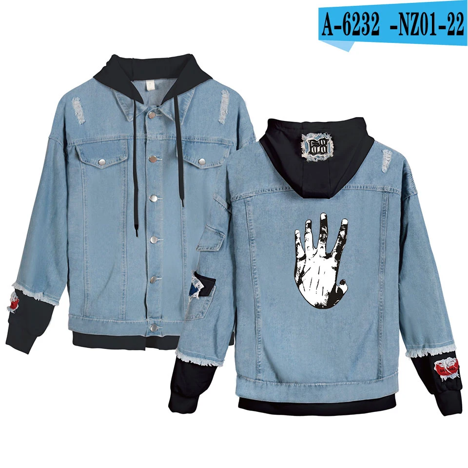 

Coat New Xxxtentacion Revenge Hooded Denim Jacket Lil Peep Cry Baby Denim Jacket Creative Men/Women Hoodie Autumn sweatshirt