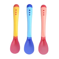 3pcs safety temperature sensing feeding spoon for infant feeding spoons kids children boy girl toddler learning flatware