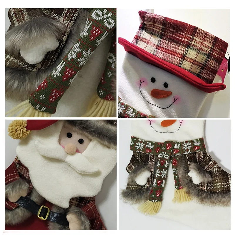 

2 Pcs Classic Christmas Stockings Santa Snowman Xmas Decor Party Favor for Christmas Party Decorations