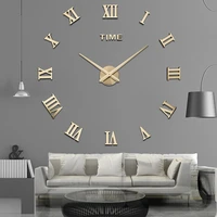 roman numerals wall clock acrylic material self adhesive modern home decor 3d diy digital wall clocks stickers living room
