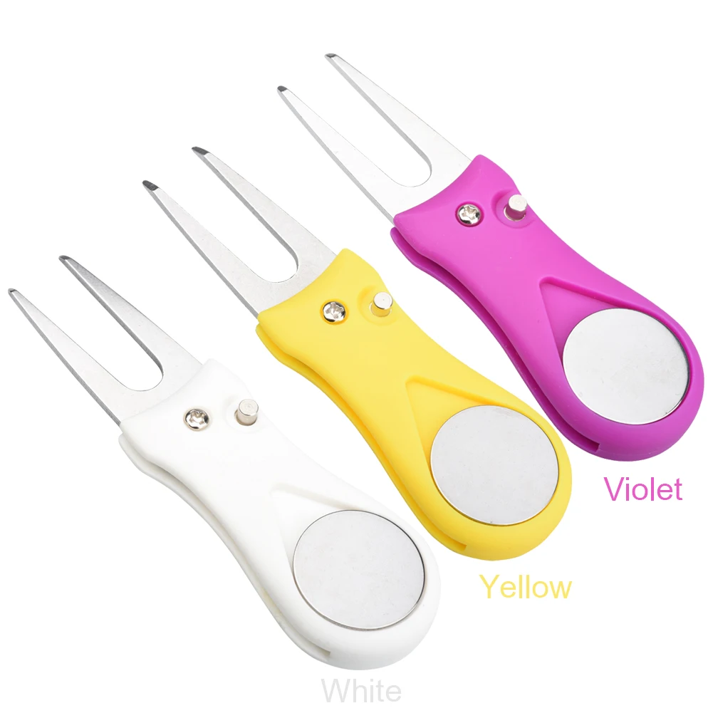 

Mini Foldable Golf Divot Repair Tool Switch Blade Pitch Groove Cleaner Golf Pitchfork Marker Stainless Steel Durable Accessories
