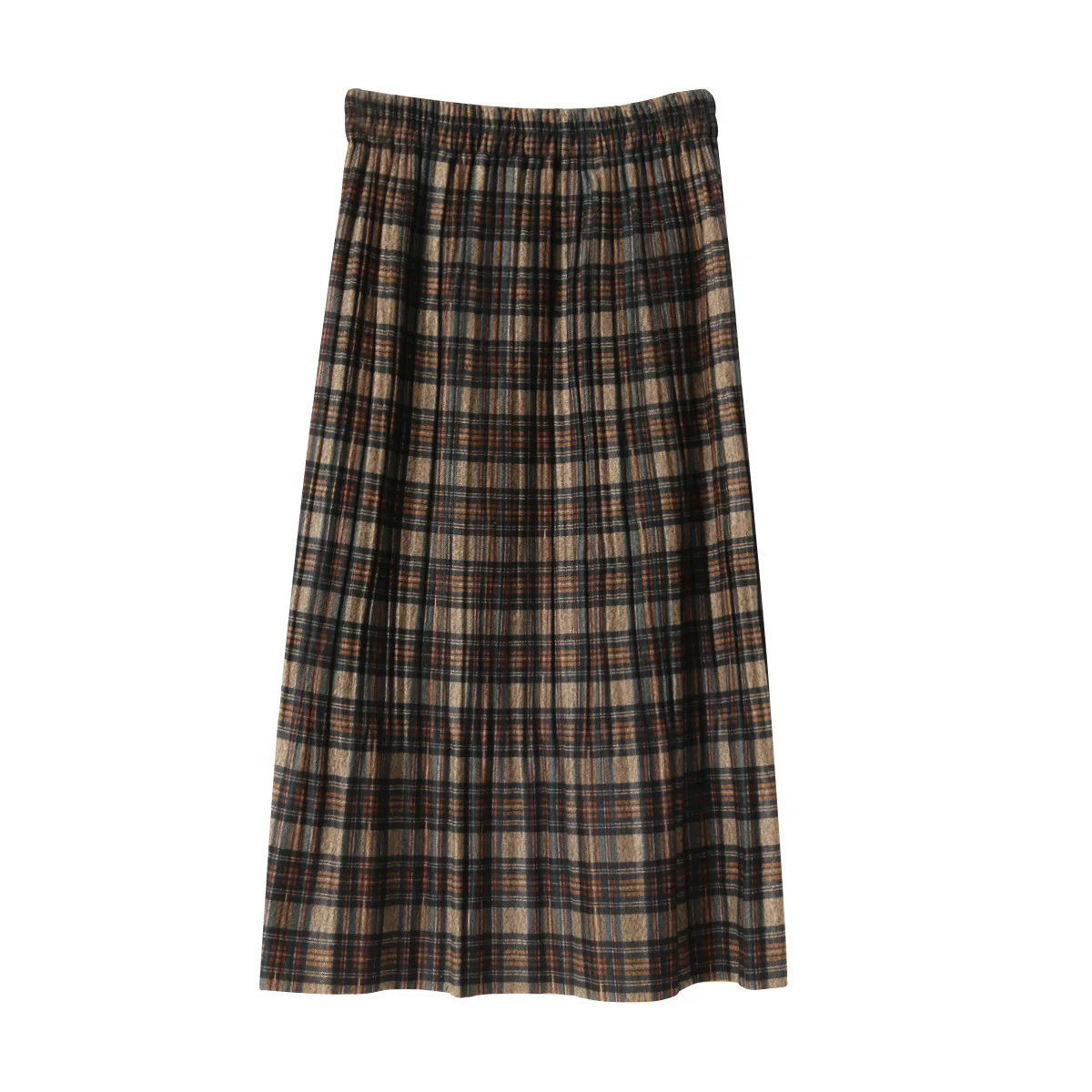 

Autumn/winter women's 2021 retro high-waisted mid-length 100-to-a-word skirt