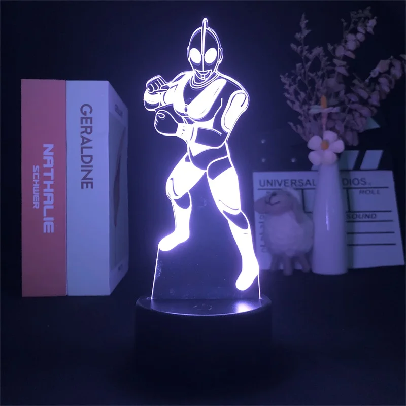 

Ультрамен Джек японское аниме Манга украшение сенсорный датчик 3D светильник будильник базовый Ночник проектор подарок для детей