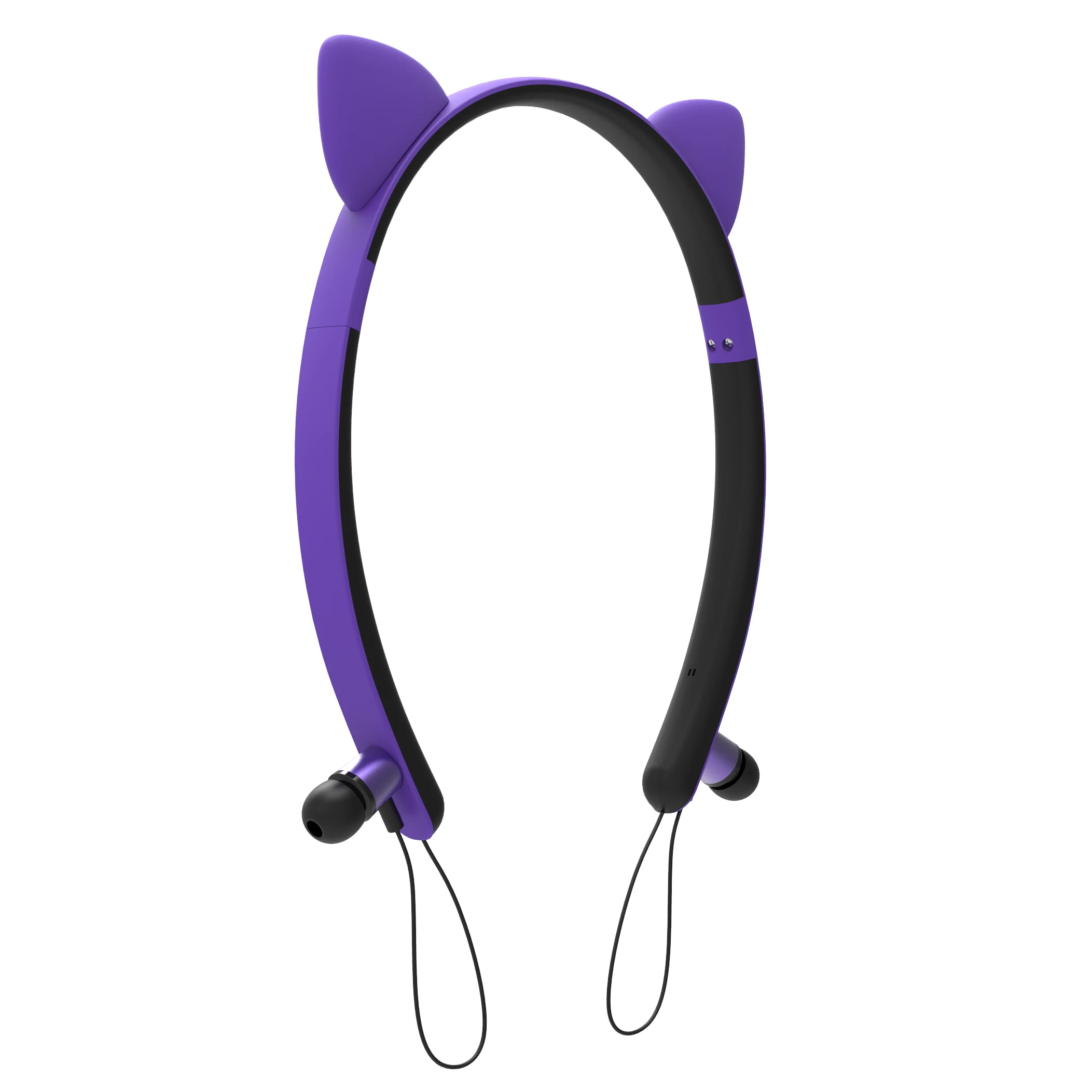 Светящиеся наушники вкладыши с кошачьими ушками Bluetooth гарнитура креплением на
