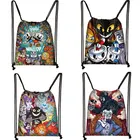 Сумка на шнурке Cuphead Game Mugman, мультяшный рюкзак для мальчиков и девочек, повседневный ранец на шнурке