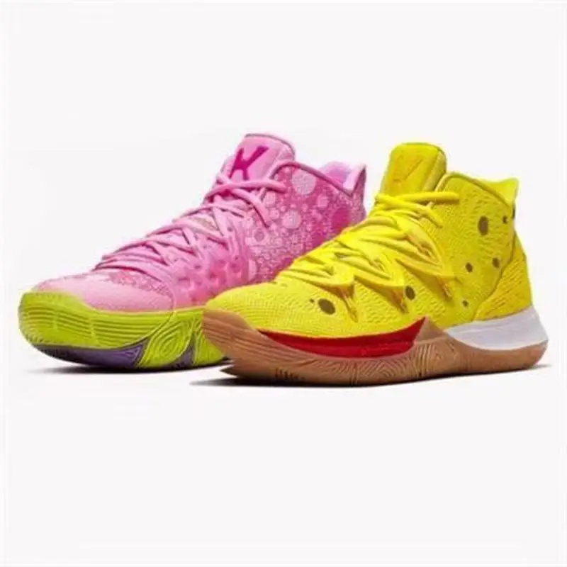 Новейшая Классическая Баскетбольная обувь Kyrie 5 желтого и розового цвета для