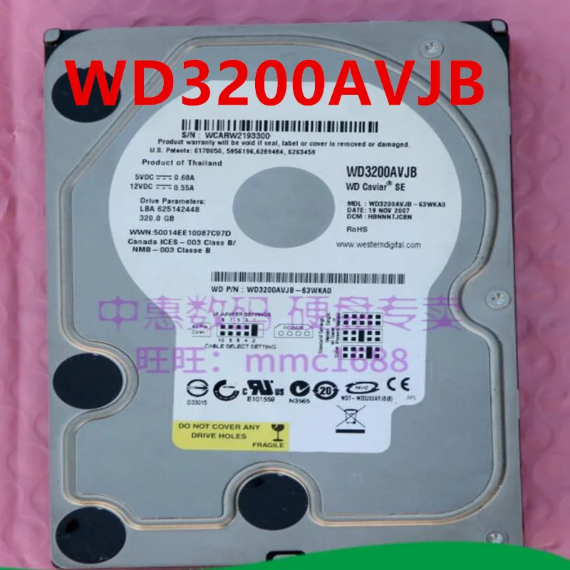 

Почти новый оригинальный HDD для WD 320GB 3,5 "16MB IDE 7200RPM для настольного HDD для WD3200AVJB