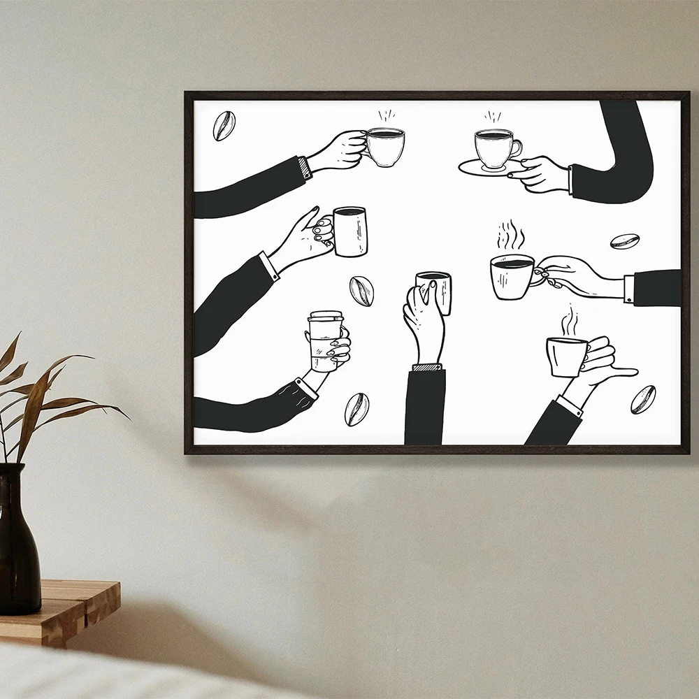 

Funny Cup of Coffee Prints Abstract Poster Minimalism Kitchen Wall Art Canvas Painting Nordic Living Room Home Decoration