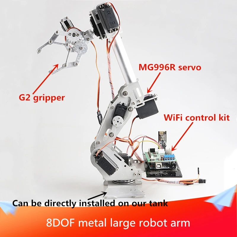 

With Control 7DOF Metal Large RC Robot Arm With Gripper Controller Kit 8pcs Digital Servos DIY For Arduino Industrial Robotic