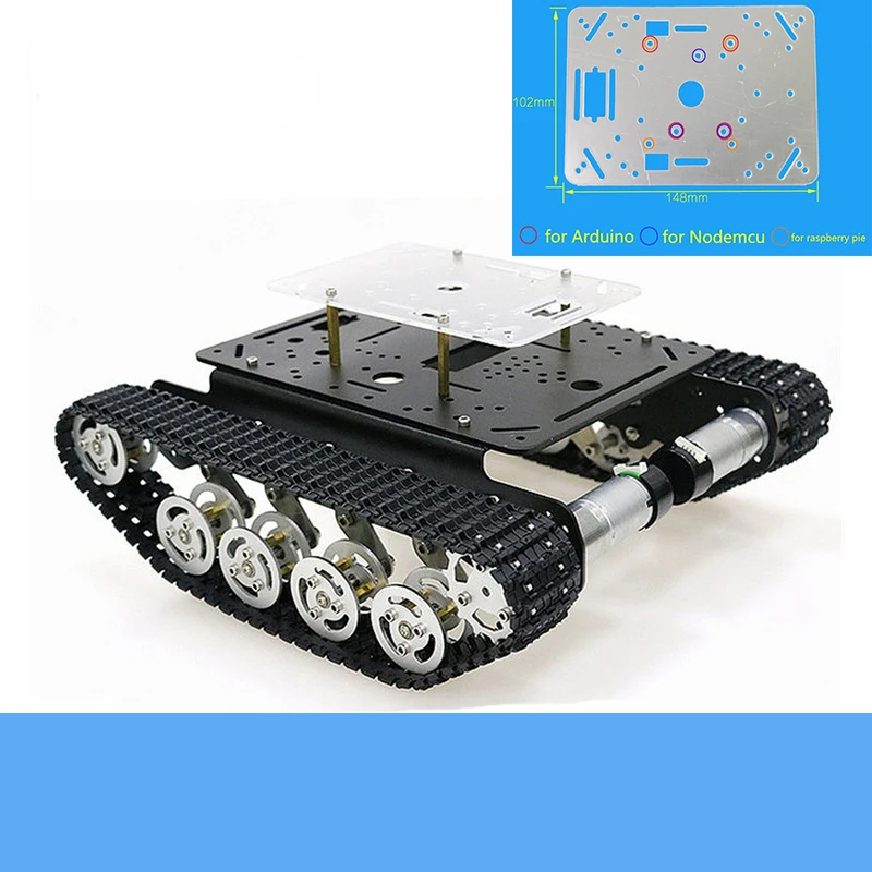 Металлический амортизирующий бак шасси TS100 умный гусеничный робот Платформа