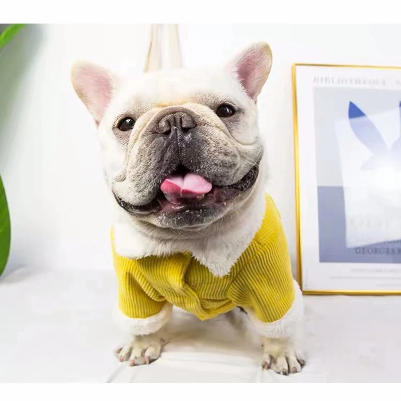 Вельветовая куртка в стиле французского бульдога модное пальто зимняя теплая