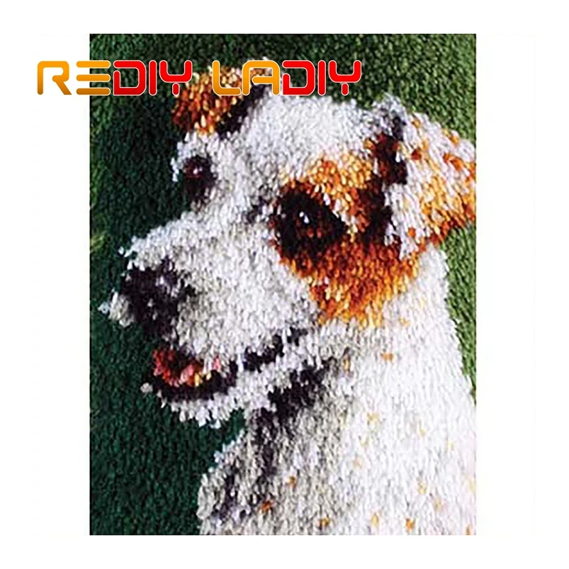 Набор крючков с защелкой сделай свой собственный коврик белая собака вязание