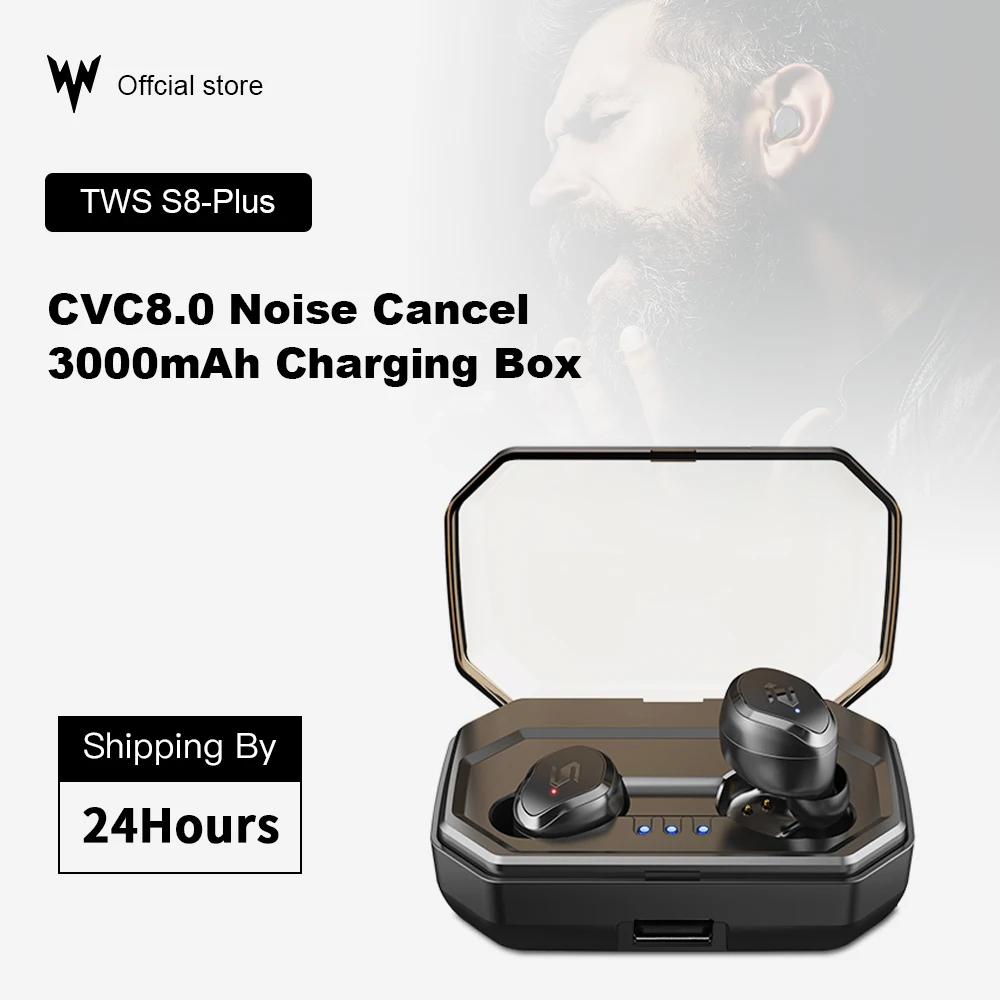 TWS S8 plus V5.0 беспроводные Bluetooth наушники с сенсорным управлением IPX6