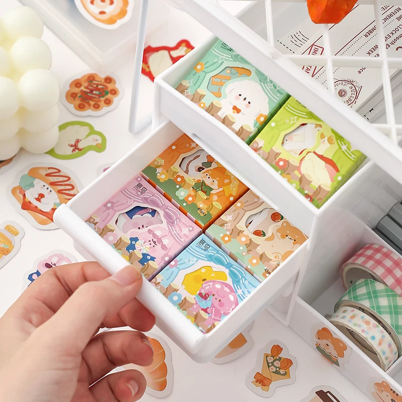 

48boxes Cartoon Forest Secret Words Series Mini Boxed Sticker Decorative DIY Diary Planner Scrapbooking Album Stickers Wholesale