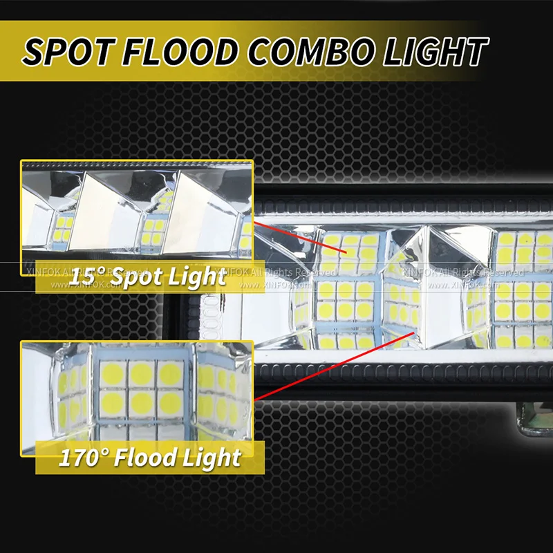 Автомобильный светодиодный прожектор Xinfok 3030 SMD 12-24 в пост. Тока 72 Вт 6500 к