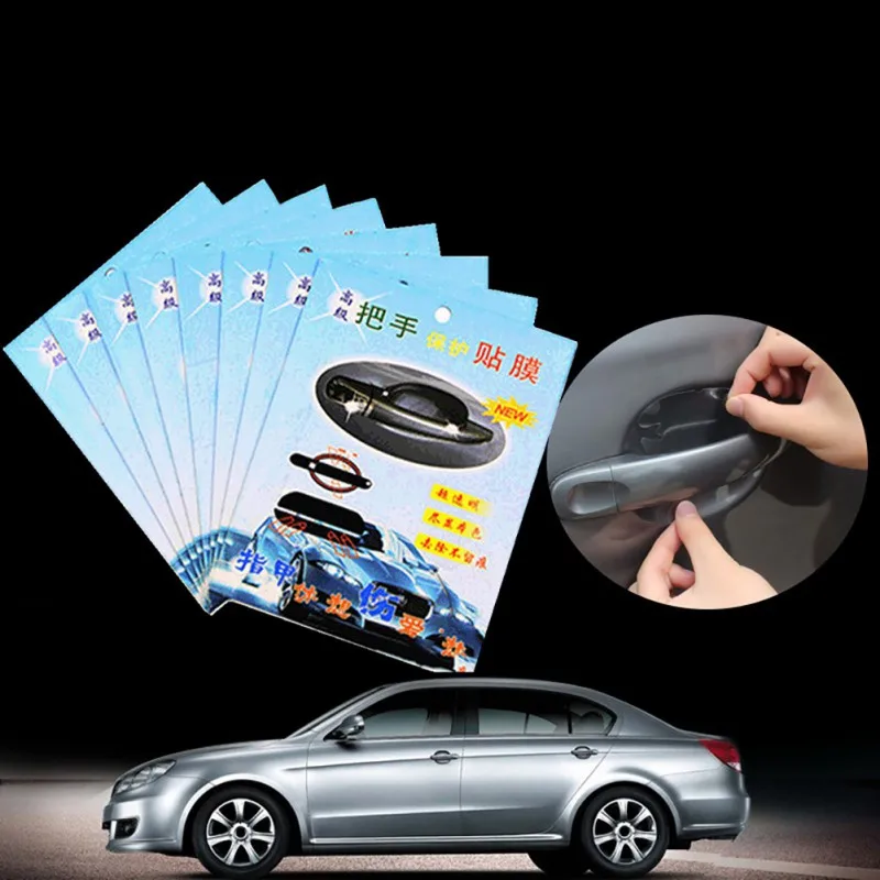 

4 Pcs Universal Door Handle Protective Film Adhesive Car Door Handle Paint Invisible Clear Door Handle Protective Sticker 2020