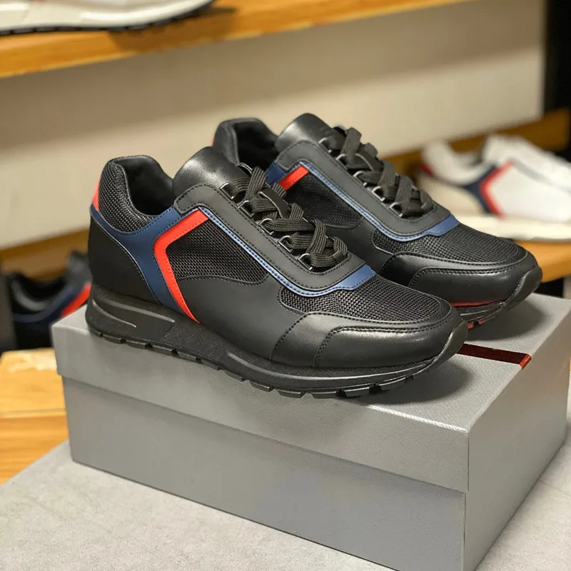 

2021 High quality men Genuine Designer Leather stitching Leather panel senior handmade sport shoes for casual sports shoes new f