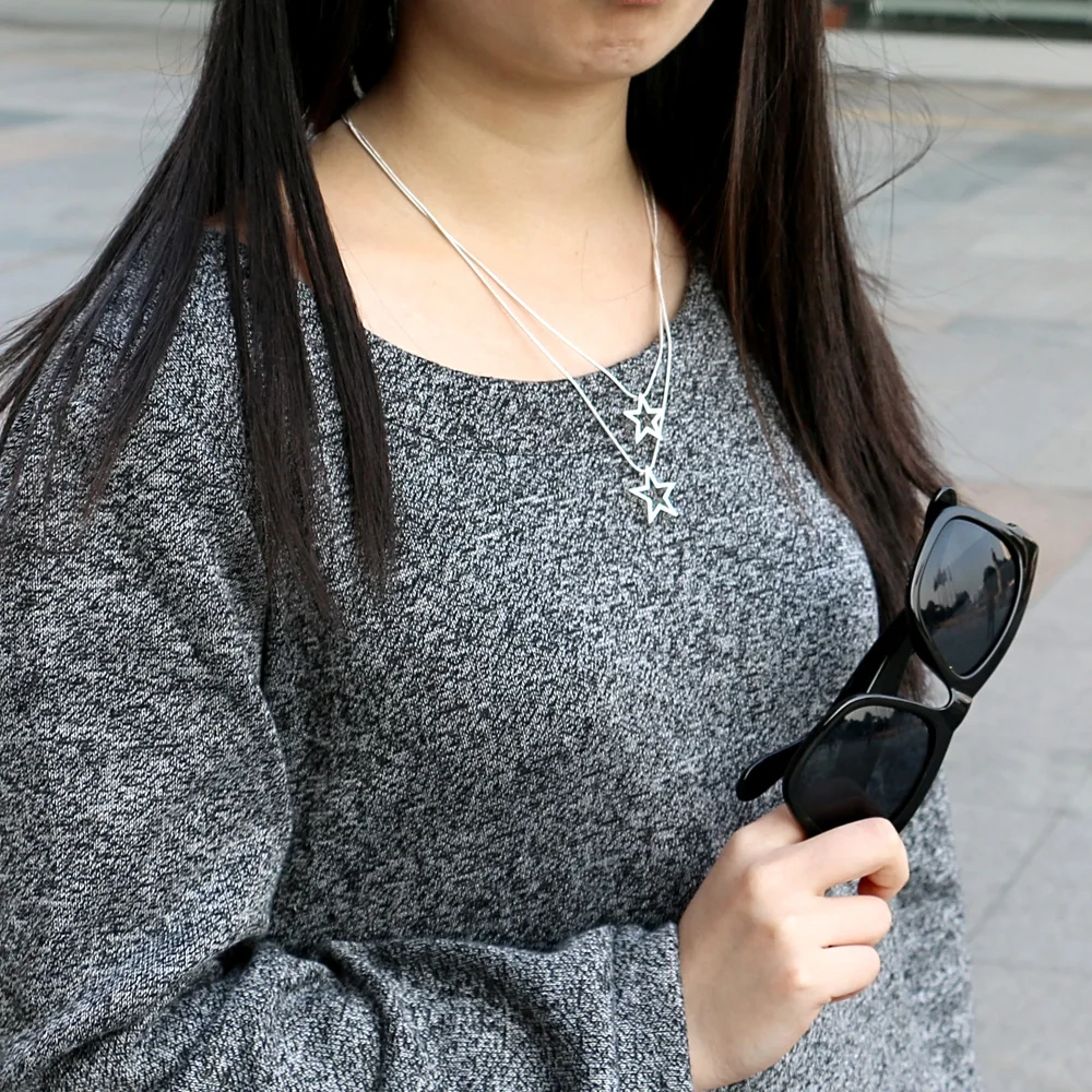 Женское винтажное ожерелье бохо многослойная цепочка с длинной звездой