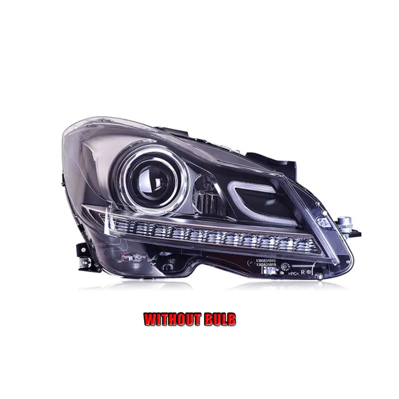 without bulb version 2 шт. автомобильный стиль светодиодный фары для Benz W204 2011- для W204 Головной фонарь светодиодный объектив двойной луч H7 HID Xenon bi xenon объектив - Цвет: without bulb version