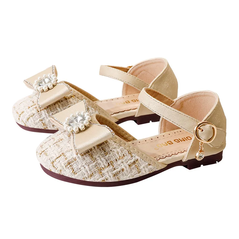 

New Children Spring/Summer Baby Girls Shoes Princess Student Party Dance Leather Shoes Toddler Flats Breathable Kids 041