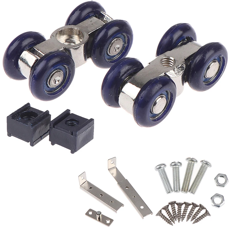 Blue Light Sliding Door Roller Home Room Wood Door Hanging Wheels Bear 30KG Zinc Alloy +Door Rollers Furniture Hardware