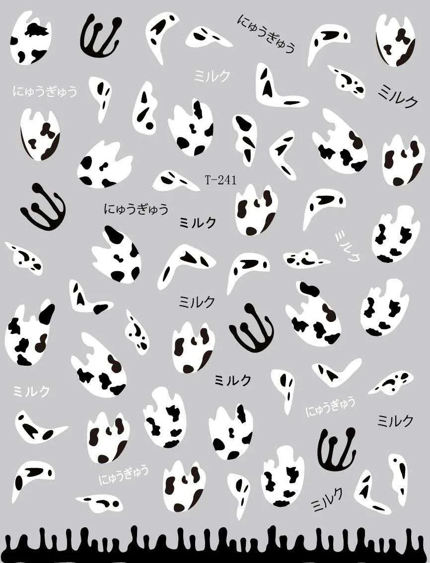 Nail art stickers Nail Decals Cow nail black/ white nail decals Cow Print Nail Art Cow Vinyl Nail Stickers Cow Print Nail Decals