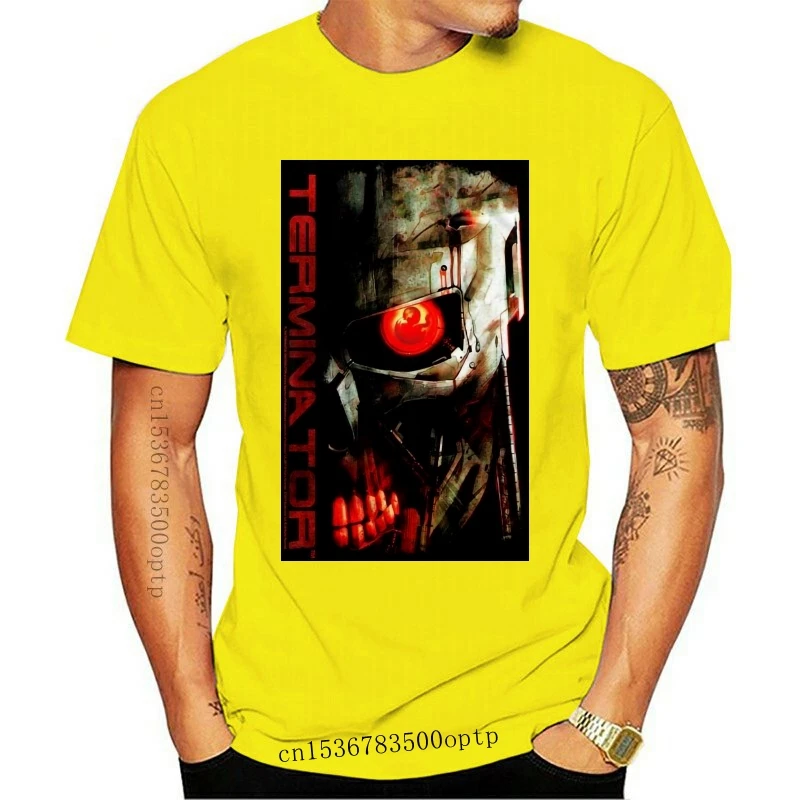 

New Terminator Men'S Short Sleeve T-Shirt Black Red Eye Harajuku Hip Hop Tee Shirt