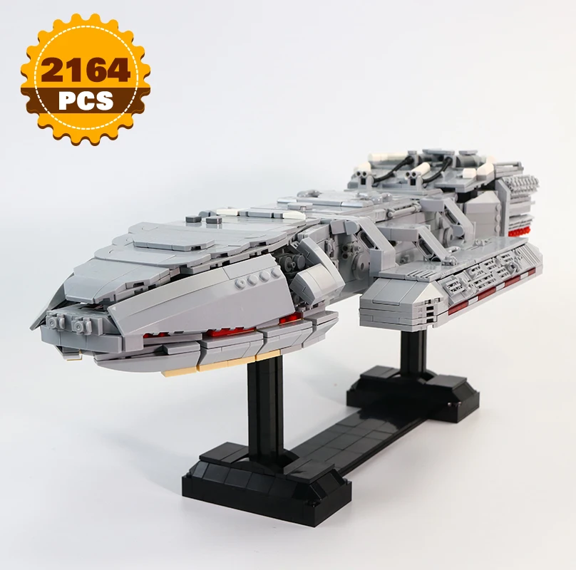 

Moc Battlestar-Galactica Cylon Fight Interstellar Spaceship Battleship Blocks Weapon Spaceship Building Block Model Child Toy