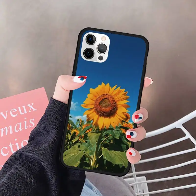 

Summer Daisy Sunflower Floral Flower Phone Case For Iphone 5 5S SE 6 6s 7 8 plus X Xr XS 11 12 Mini Pro Max Cover Fundas Coque