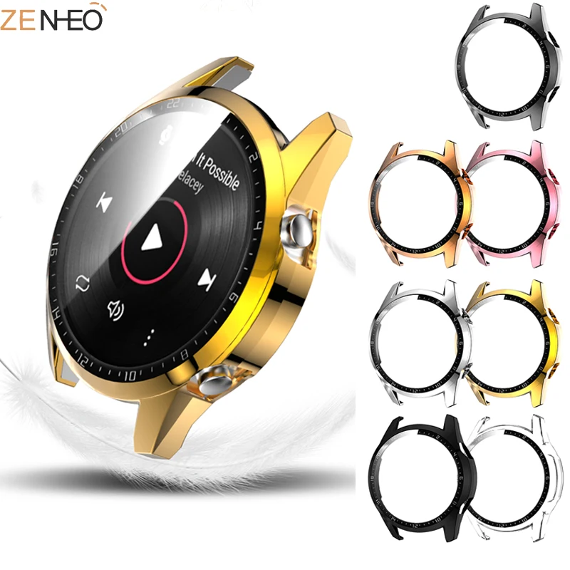 

2 в 1 Защитная пленка для экрана для Huawei Watch GT2 46 мм 42 мм чехол GT2 PC устойчивый к царапинам легкий бампер аксессуары