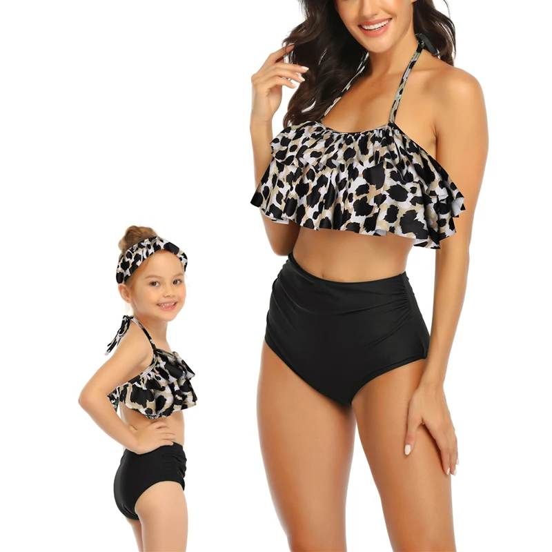 Купальник женский детский из двух предметов модный пикантный купальный костюм с