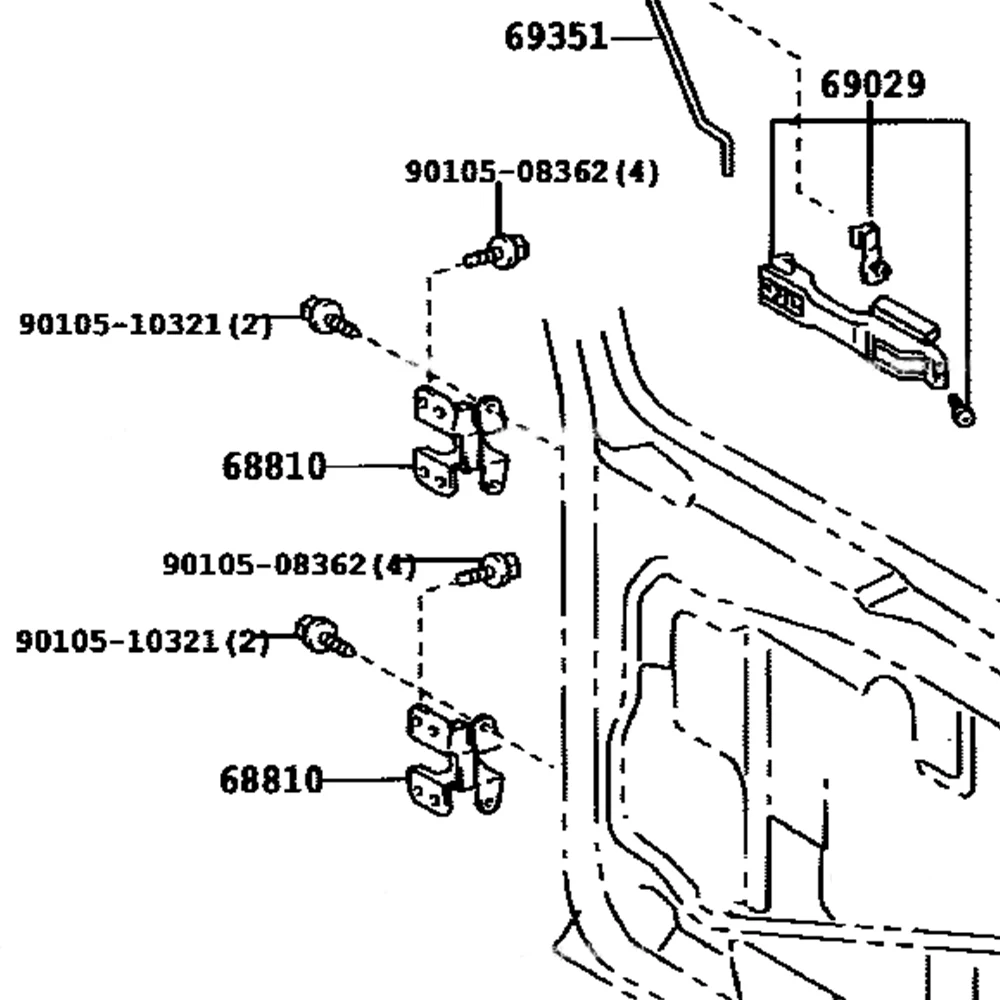 1 шт. шарнир задней двери 68801-60050 68801-60052 для Toyota Land Cruiser Prado FJ Lexus GX470 GX460 GX400 RZJ120 |