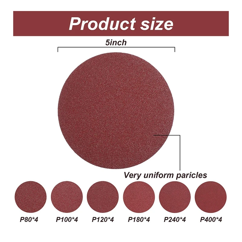 

48 Pcs Sanding Belts Disc Grit Aluminum Oxide1 X30 Inch Abrasive Sanding Belt and 5 Inch Self Stick No-Hole Sanding Disc