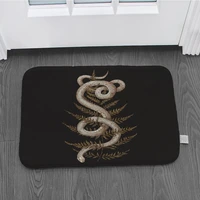 flannel anti slip mat retro flower snake printed rectangular mat 4060cm entrance door mat washable kitchen floor bathroom