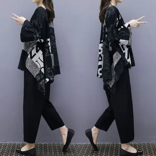 Женский комплект одежды с цветочным принтом большие размеры|Спортивные костюмы|