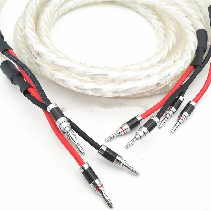Hi-End hifi аудио Банановый штекер AMP Кабель для динамика 2 в разъема усилитель CD DVD