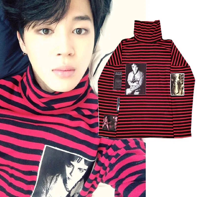 Allkpoper KPOP SUGA свитер Bigbang GD G Dragon пуловер в полоску с капюшоном джемпер подарок Harajuku